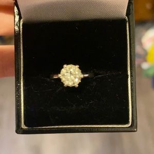 Platinum 1936 old mine cut 1.35 carat diamond ring